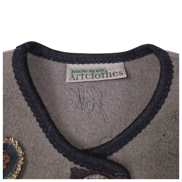 VINTAGE JENNIFER ARTCLOTHS WOOL VEST - Picture 2 of 7